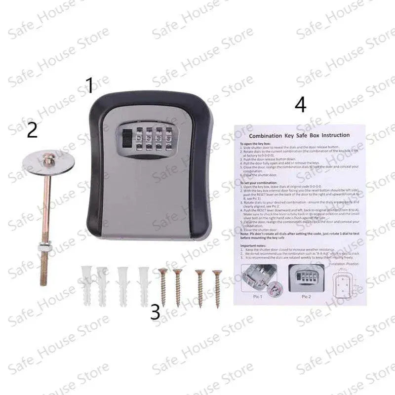 Secure Key Lock Box Wall Mount Key Safe High Security