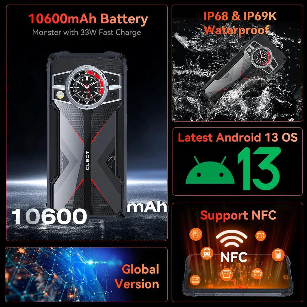 Cubot KingKong 9 Rugged Smartphone 100MP Camera 10600mAh