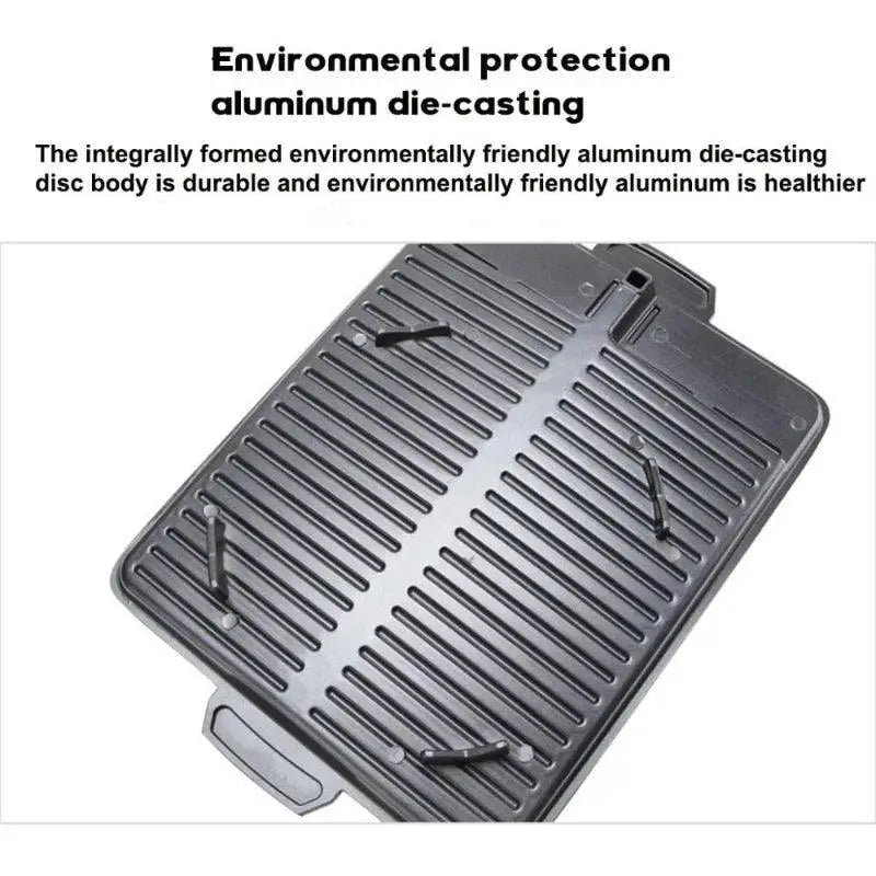 Portable Nonstick BBQ Grill Pan For Korean Barbecue 32x26cm