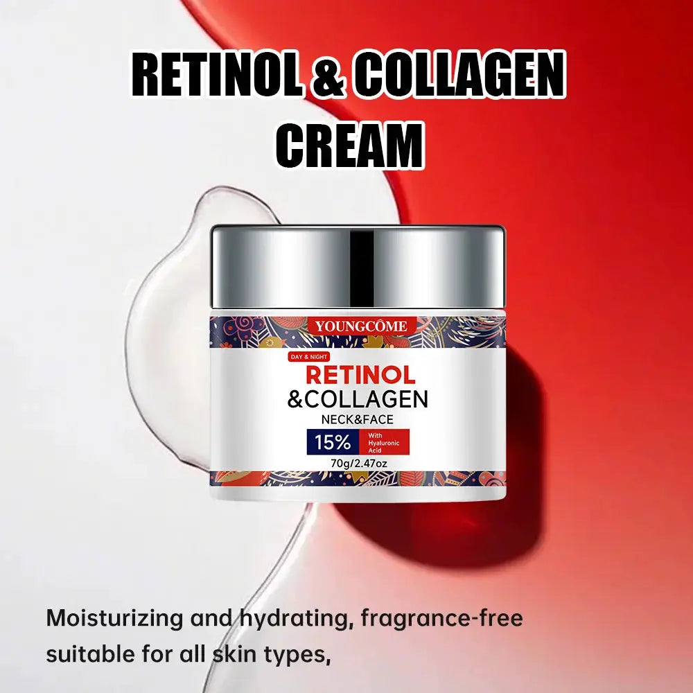 "Retinol & Collagen Anti-Aging Cream - Intense Hydration & Firming, Reduces Wrinkles & Fine Lines, Day/Night Use"