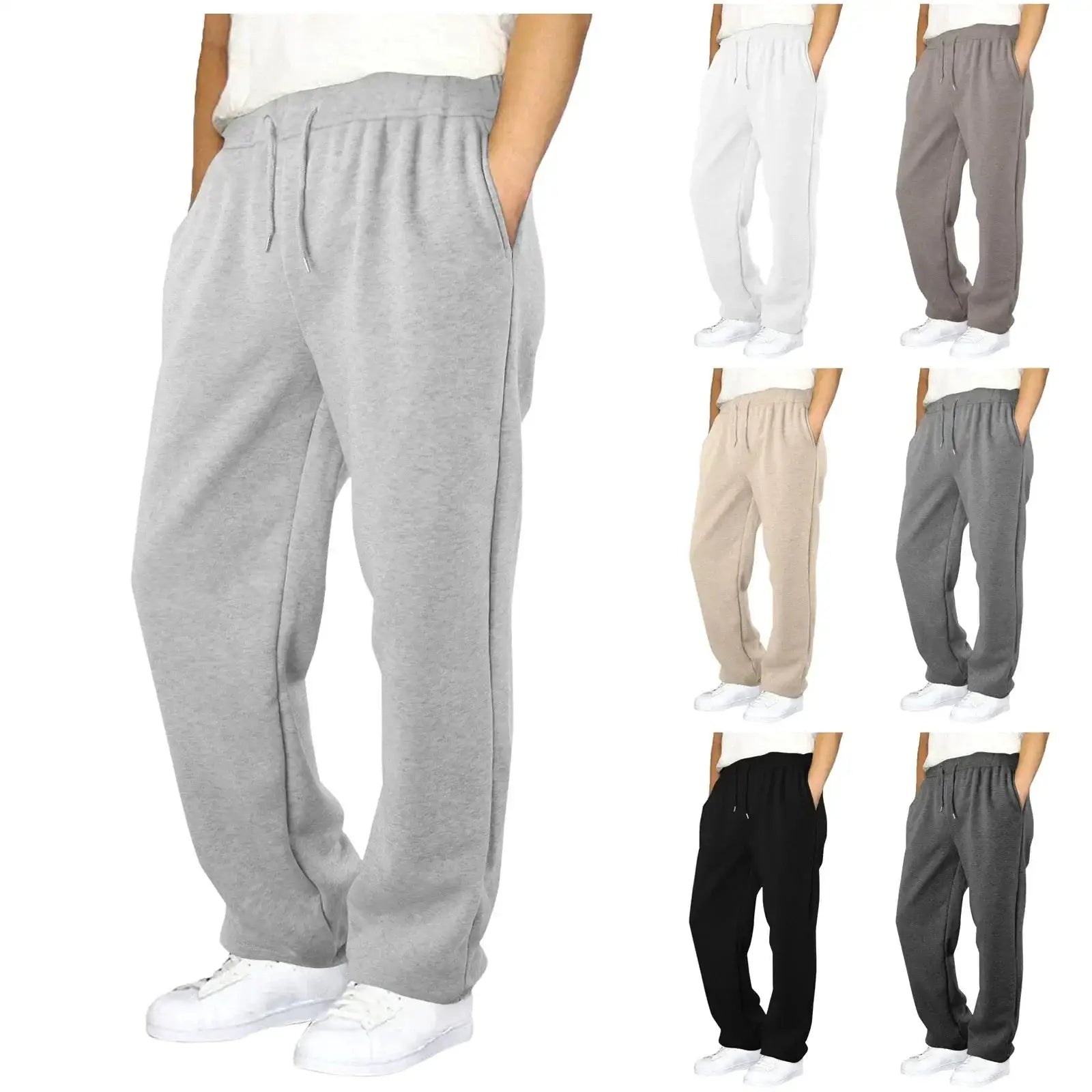 Men's Fleece Sweatpants High Waist Drawstring Joggers - OurLum.com