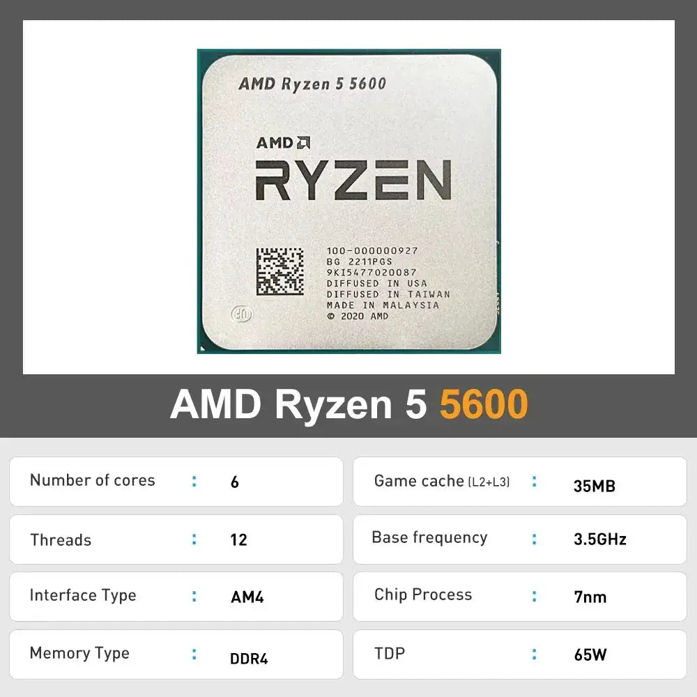 JGINYUE B450M Kit Motherboard AMD Ryzen 5 5600 DDR4 32GB