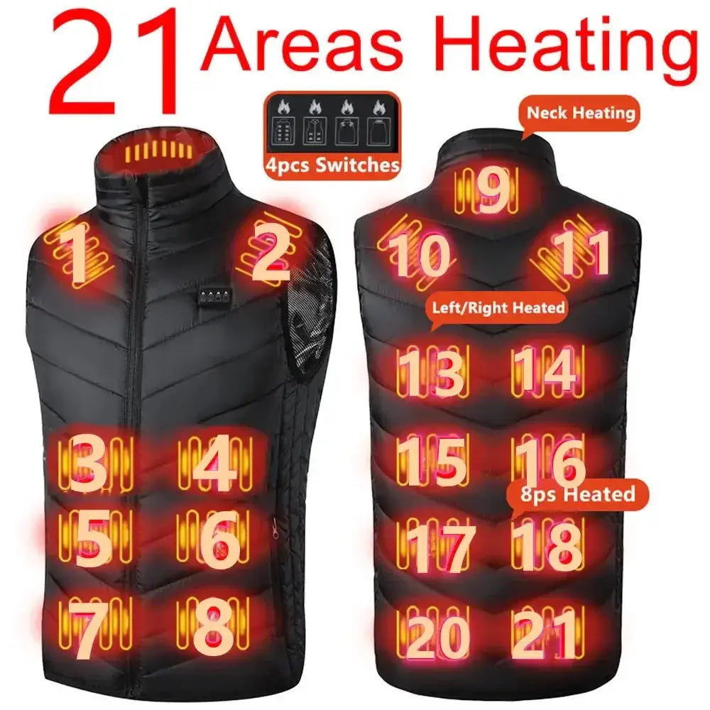 9 13 Heated Vest For Men Women USB Heating Jacket Winter