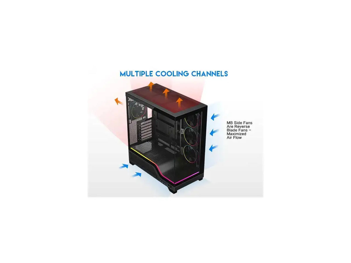 DIYPC ATX Gaming Case With Glass Panel — product view 8