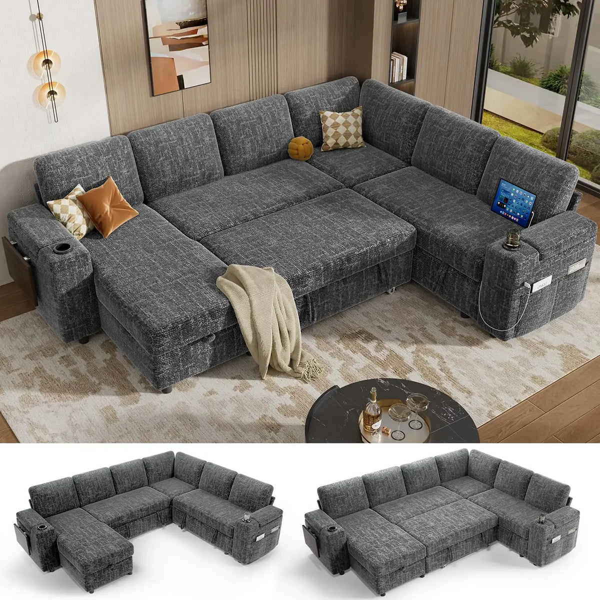 USB-C USB Upholstered Couch