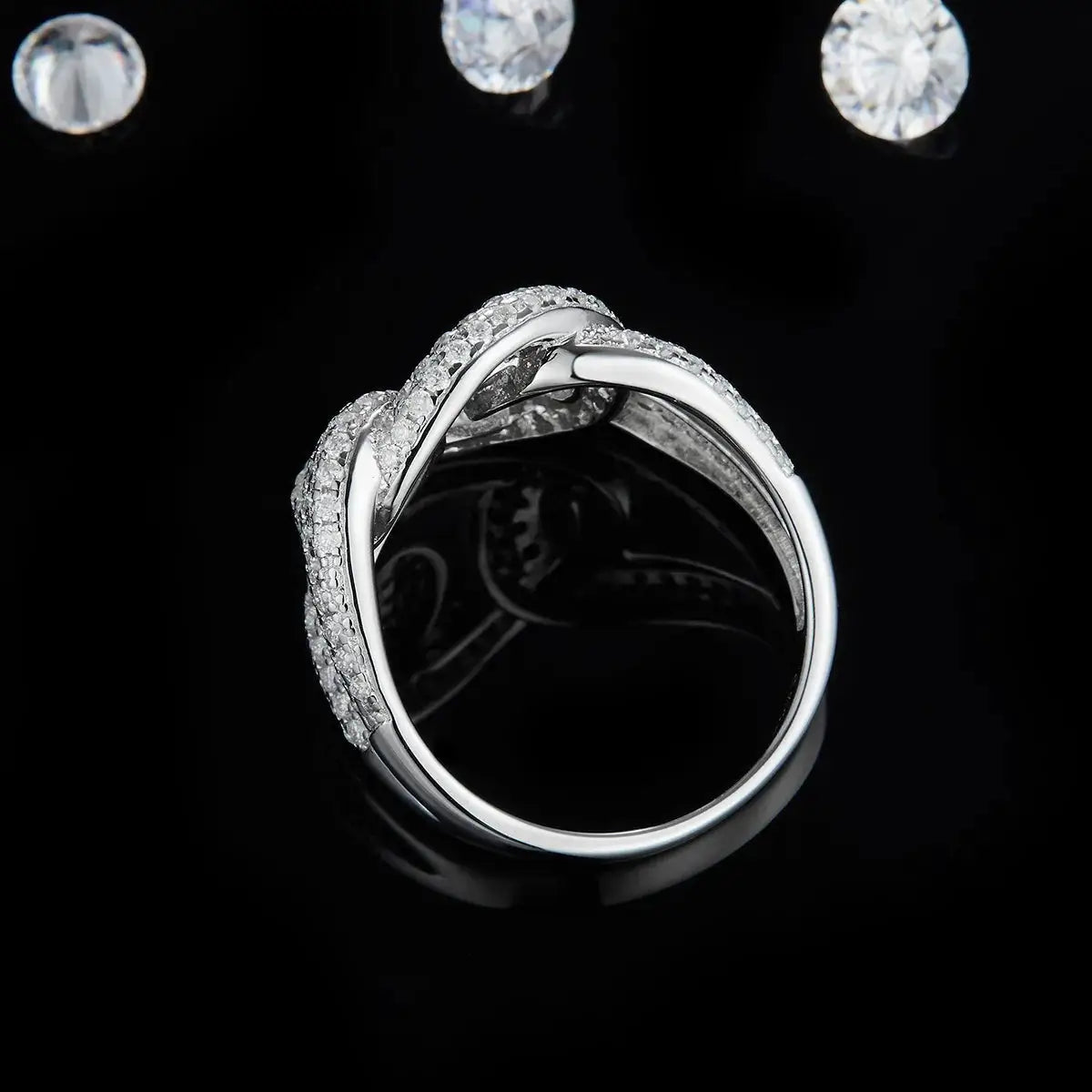 Geometric Moissanite Silver Ring — product image 7