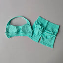 Women Yoga Set Seamless Quick-Dry Halter Shorts
