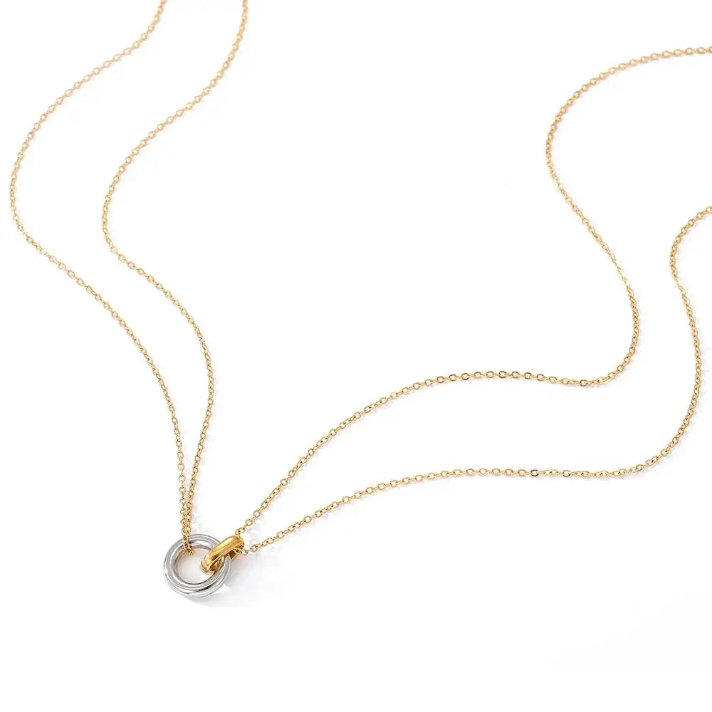 Two Color 316L Stainless Steel Pendant Necklaces for Women