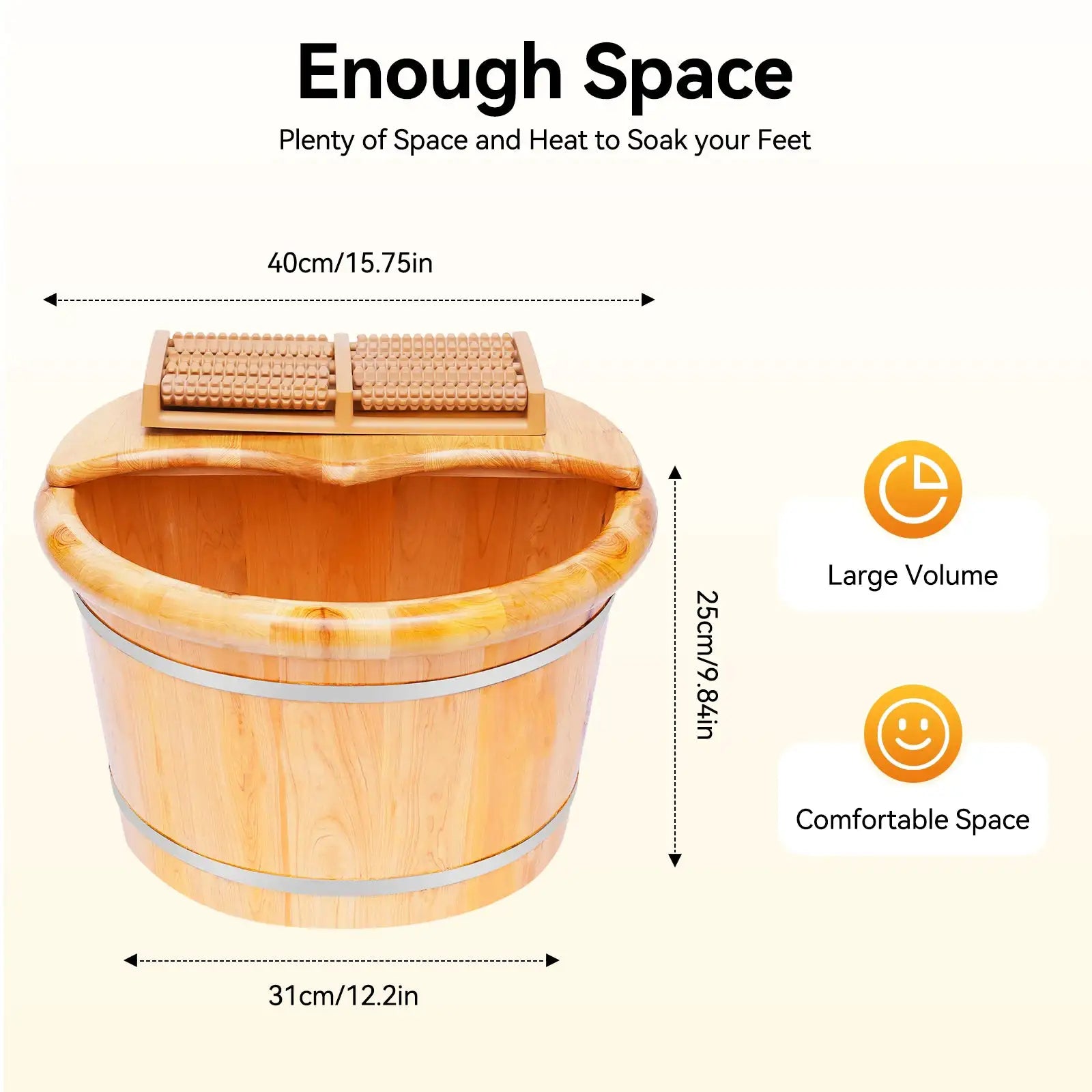 Foot Bath Massager Cedar Wood Color Free Standing Footbath Basin Foot Soaking Bath Basin Foot Bucket Footbathing Home Supplie