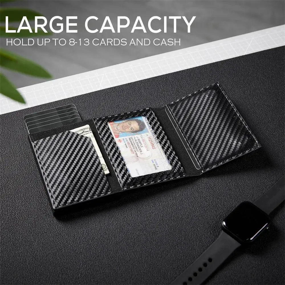 Slim Aluminum Carbon Fiber Card Holder Airtag Wallet For Men