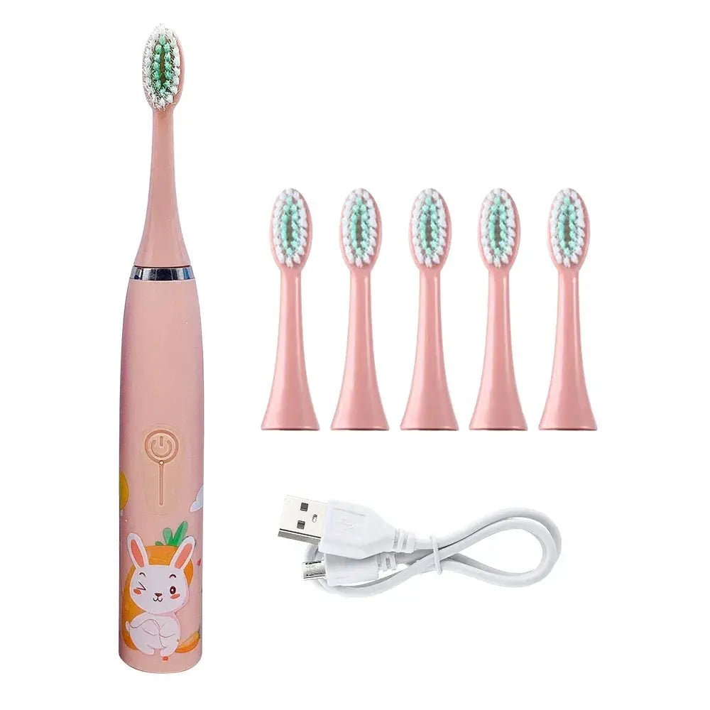 Kids Electric Toothbrush Cartoon Pattern Ultrasonic