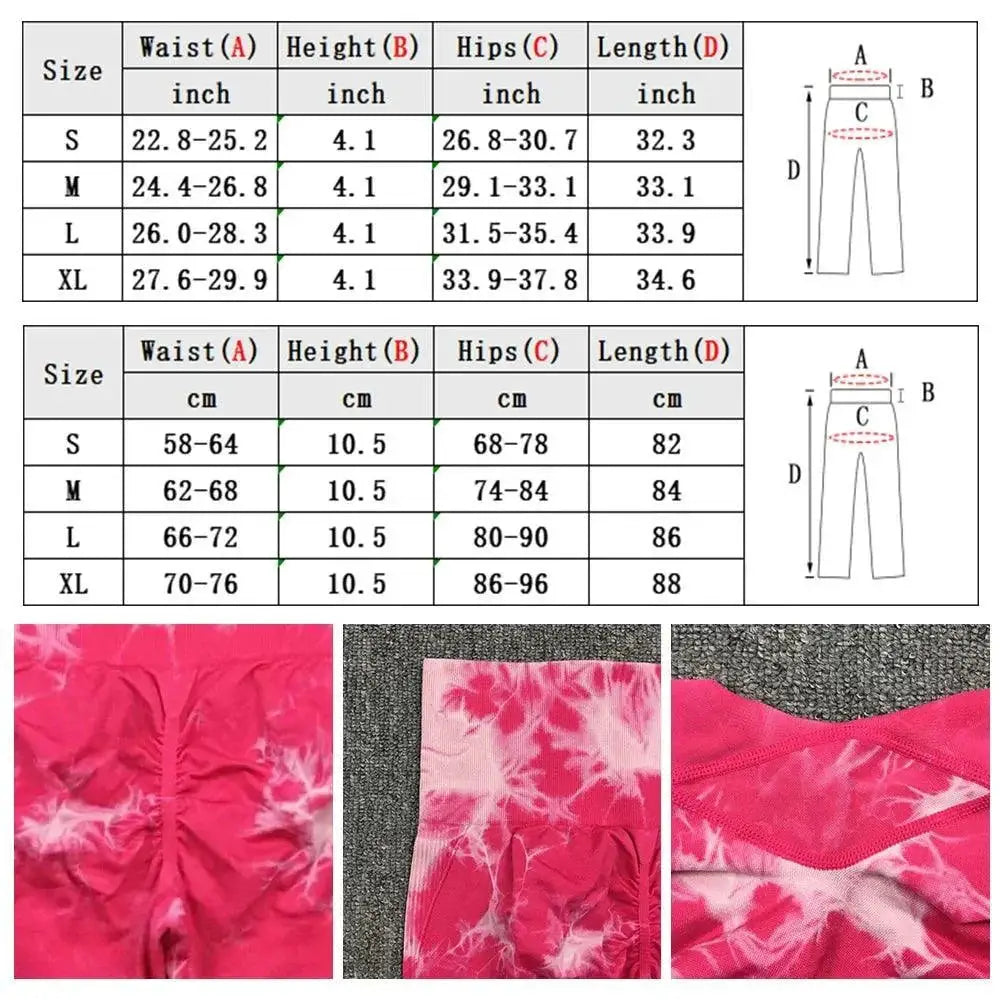 Yoga Leggings Sculpting Tummy Control Butt Lift Tie Dye Bleach