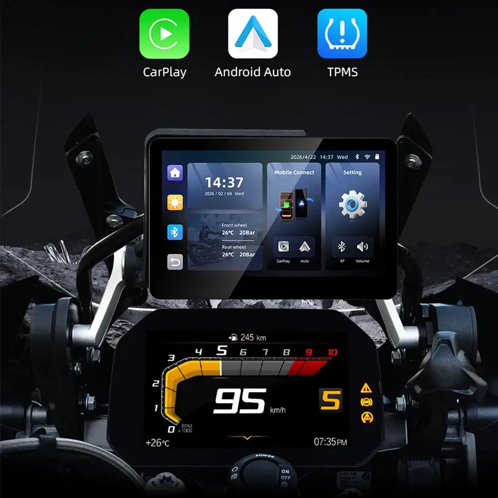 EKIY 6.2" For BMW R1200GS R1250GS R1300GS F800 F850 F900 S1000XR Wireless CarPlay Moto Android Auto GPS Motorcycle Navigation