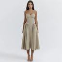 Mingmingxi Elegant Dress for Summer Pink Midi Dress