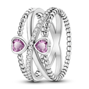 Sterling Silver Ring Sparking Purple