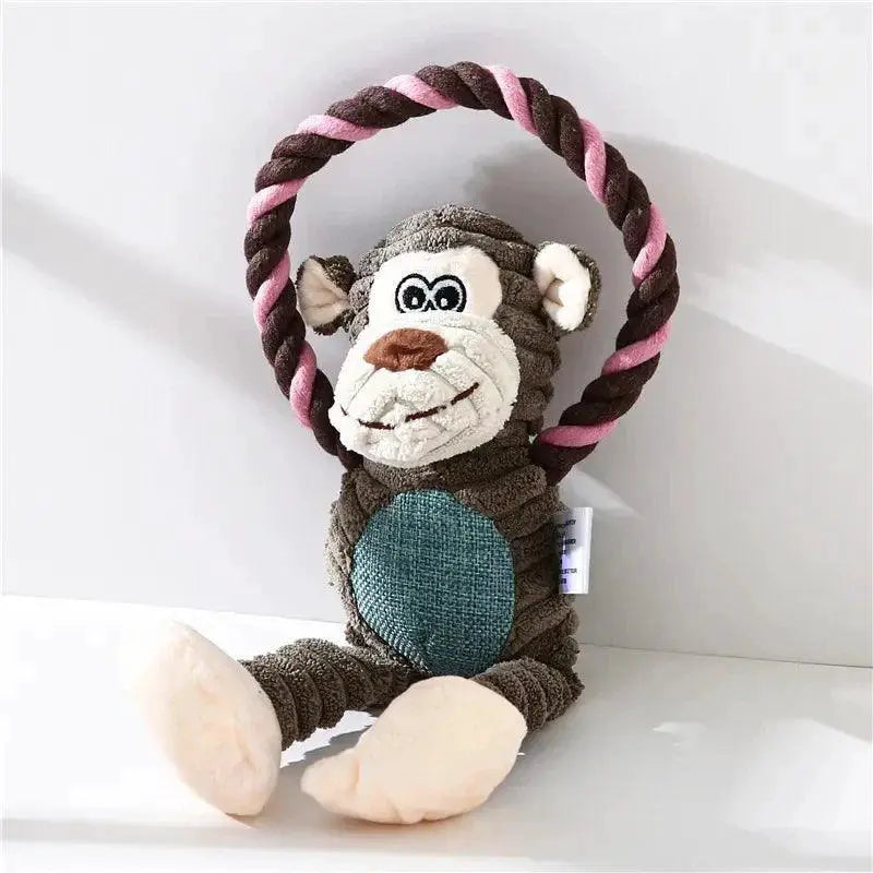 Dog Plush Squeaky Chew Toy for Clean Teeth and Play