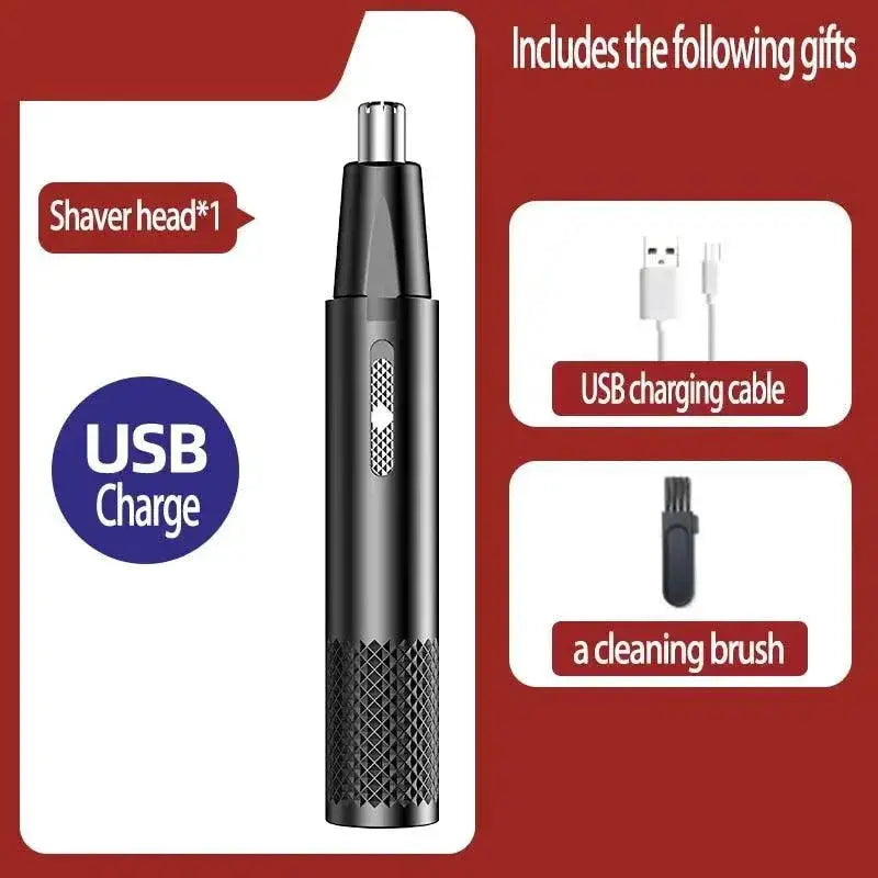 USB Rechargeable Nose Hair Trimmer Precision Grooming Tool