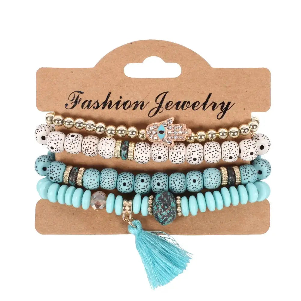 Bohemian Handmade Beads Bracelet Set For Women Summer