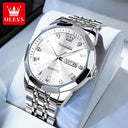 Olevs Men's Rhombus Mirror Watch With Luminous Dial