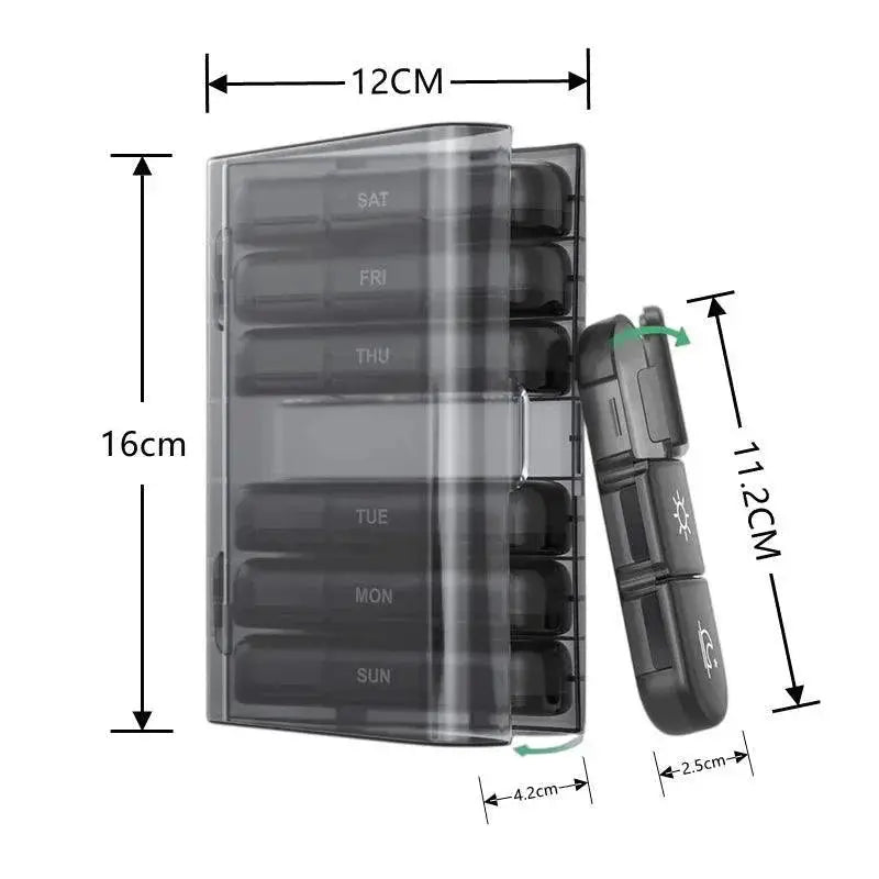Weekly Pill Organizer For Daily Dosing And Reminders