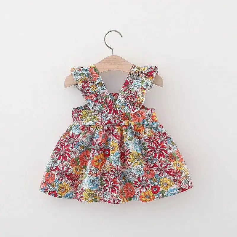 Vintage Garden Baby Girl Dress Floral Summer Fashion
