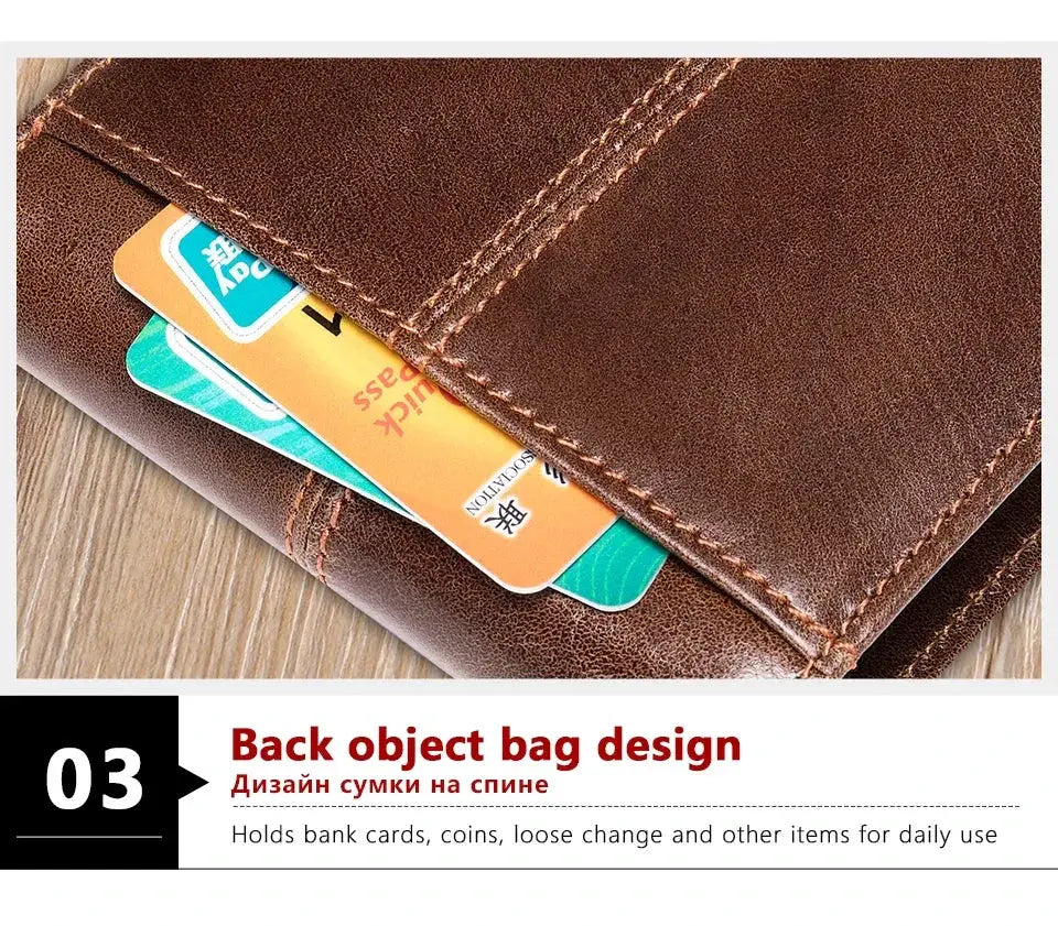 WESTAL Genuine Leather Wallet RFID Coin Purse for Men