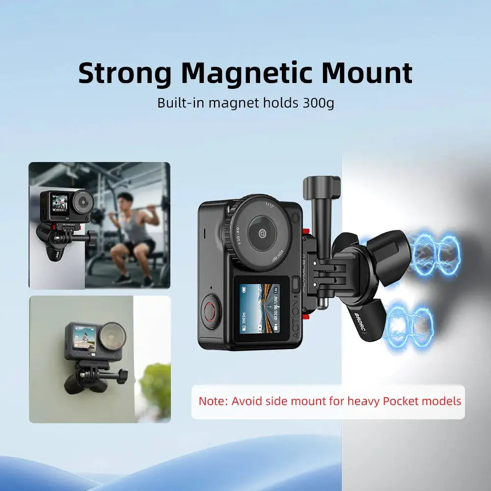 BRDRC Mini Tripod for DJI Pocket 4P/4/Pocket 3/Action 6/5/Osmo 360 Desktop Stand Magnetic Metal Tripod Camera Accessories