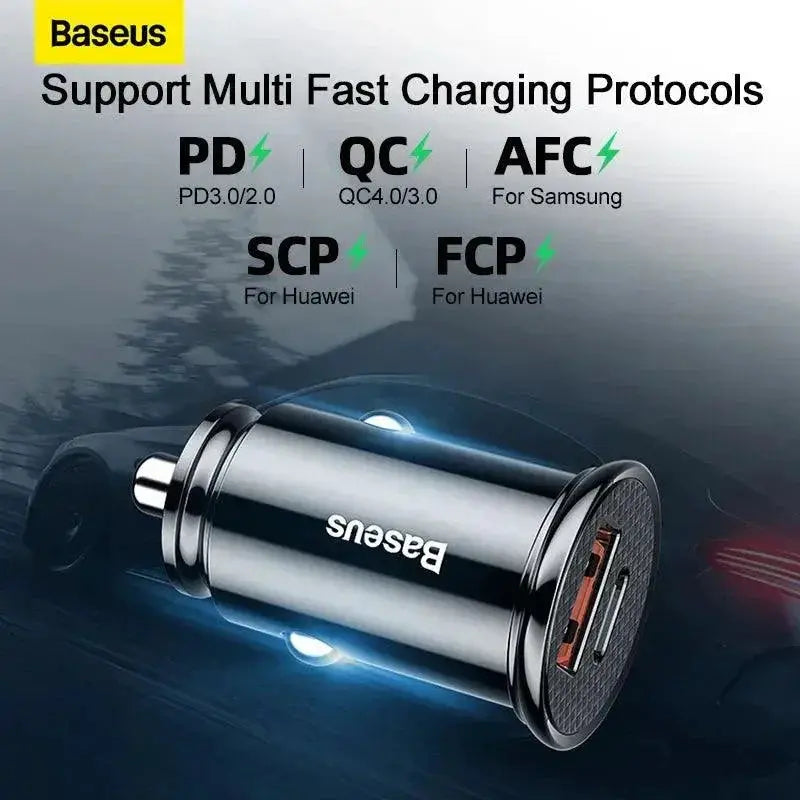 30W Fast USB Car Charger For iPhone Samsung Huawei