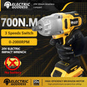 Cordless 1/2 Inch High Torque Impact Wrench 700NM Brushless Tool