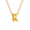 3D Bubble Initial A-Z Mini Necklace Gold Plated Jewelry Gift