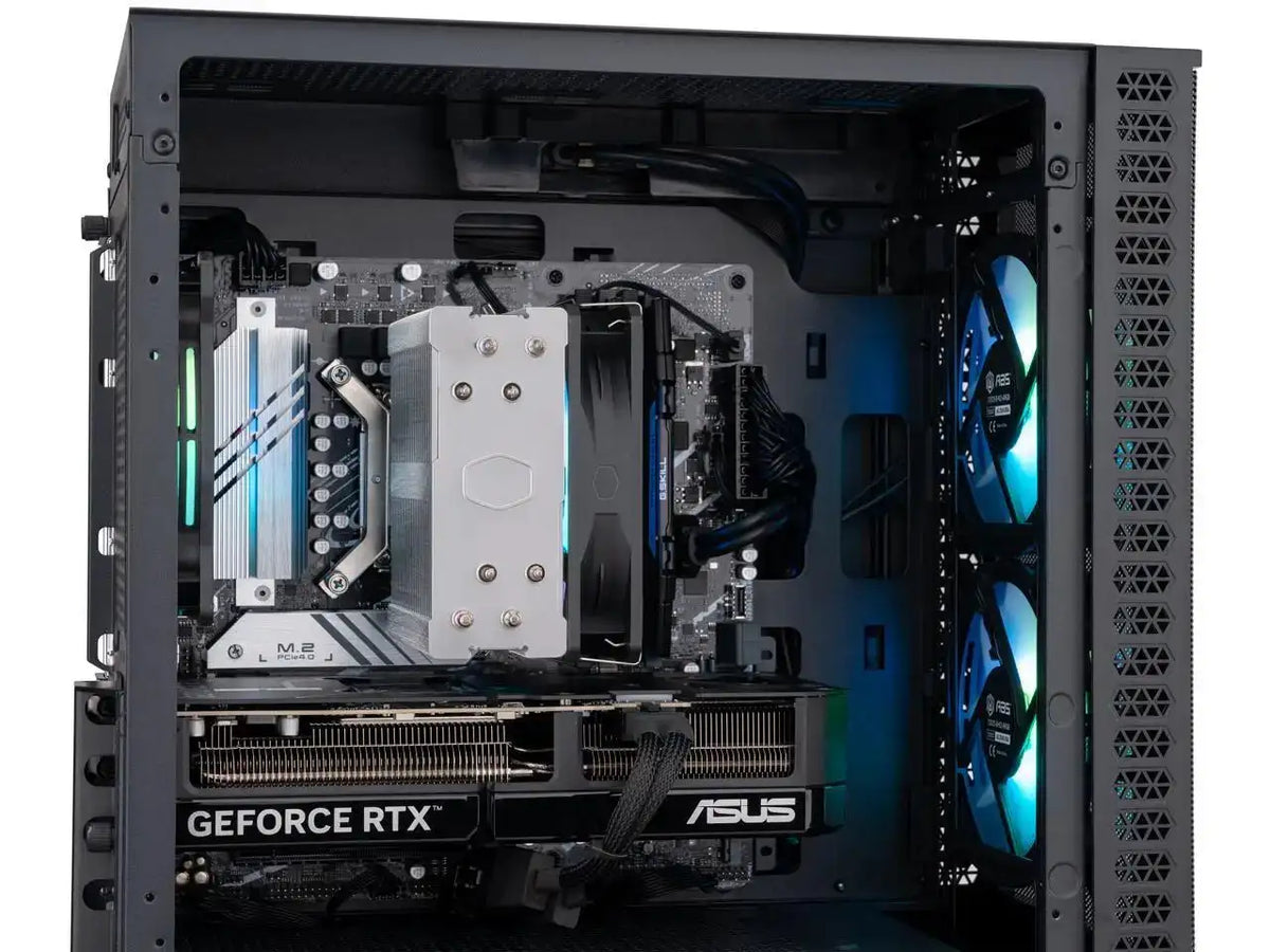 ABS Cyclone Aqua Prebuilt Gaming PC Powered by Asus - Windows 11 - Intel Core i7-14700F - GeForce RTX 5070 12GB - DLSS 4 - 32GB DDR4 - 1TB NVMe SSD