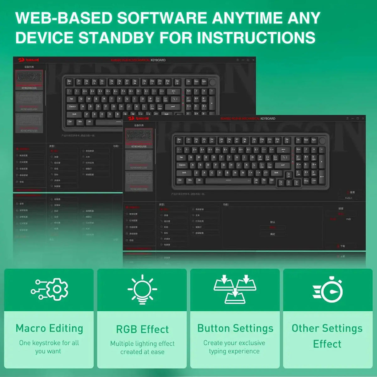 Redragon K686 HE Rapid Trigger Gaming 98 Keys 8K Wired Mechanical Keyboard,Next-Gen UltraMag 100% POM Silky Magnetic Switch