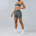 Yoga Set Seamless Crop Top - Breathable Gym Comfort