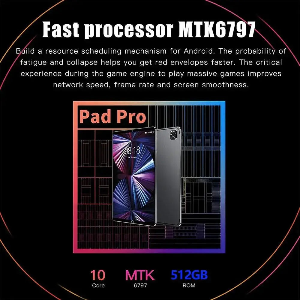 5G Android Tablet 10.1 Inch 10 Core 8GB RAM 512GB Storage