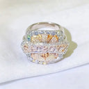 Gold Rose Gold Letter Cuban Ring
