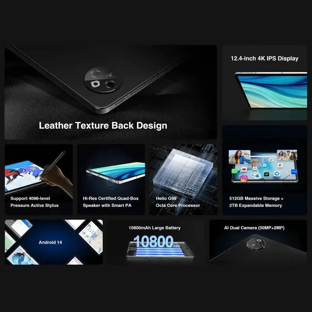 Doogee T30 Max 12.4 Inch 4K Tablet 20GB RAM 512GB Storage