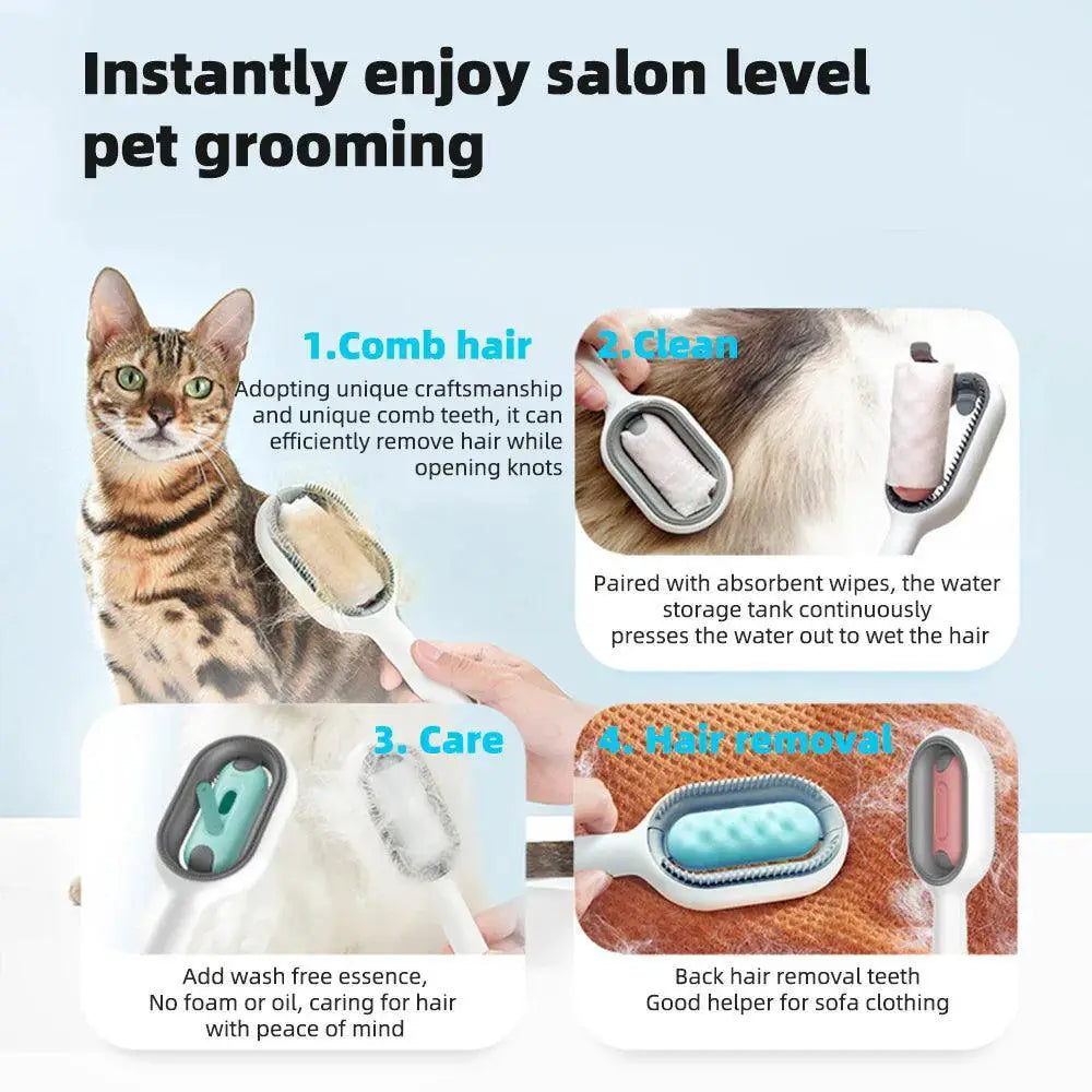 TOUA Cat Grooming Brush Comb Remover With Water Tank Tool