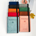 Vintage RFID Passport Holder Stylish PU Leather Travel Wallet