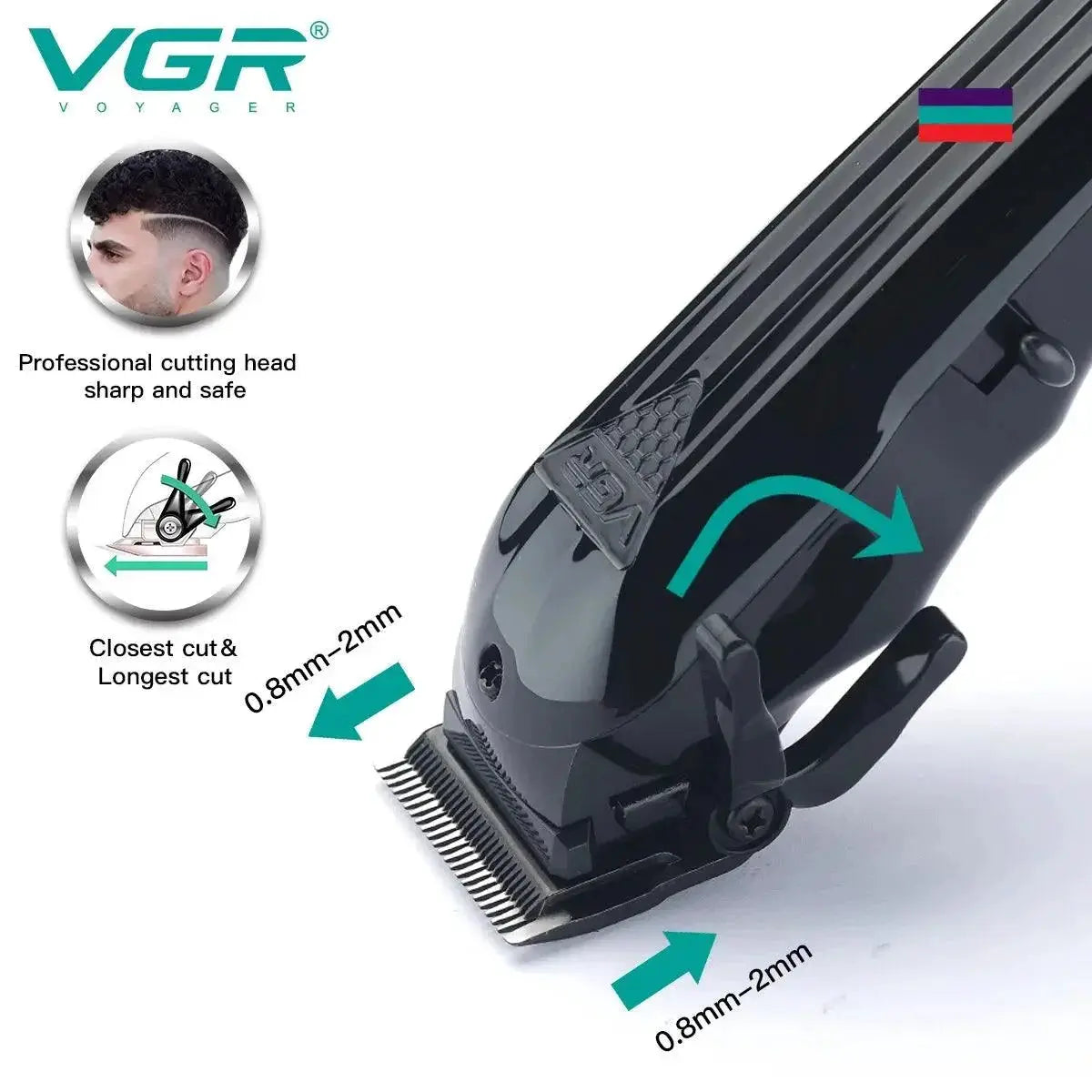 VGR Hair Clipper Trimmer Cordless Precision Grooming Tool