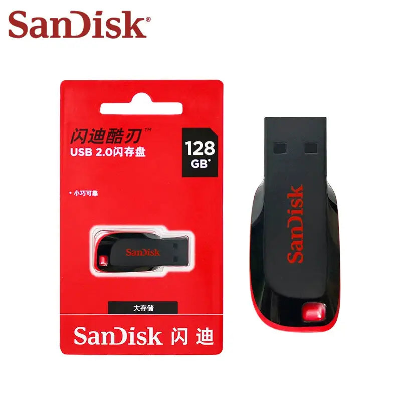 Wholesale SanDisk USB Flash Drive 10PCS 5PCS 16GB 32GB 64GB 128GB Pendrive USB 2.0 Memory Stick U Disk Pen Drive for Computer