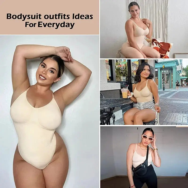 Guudia Seamless Backless Thong Bodysuit For Curves Comfort
