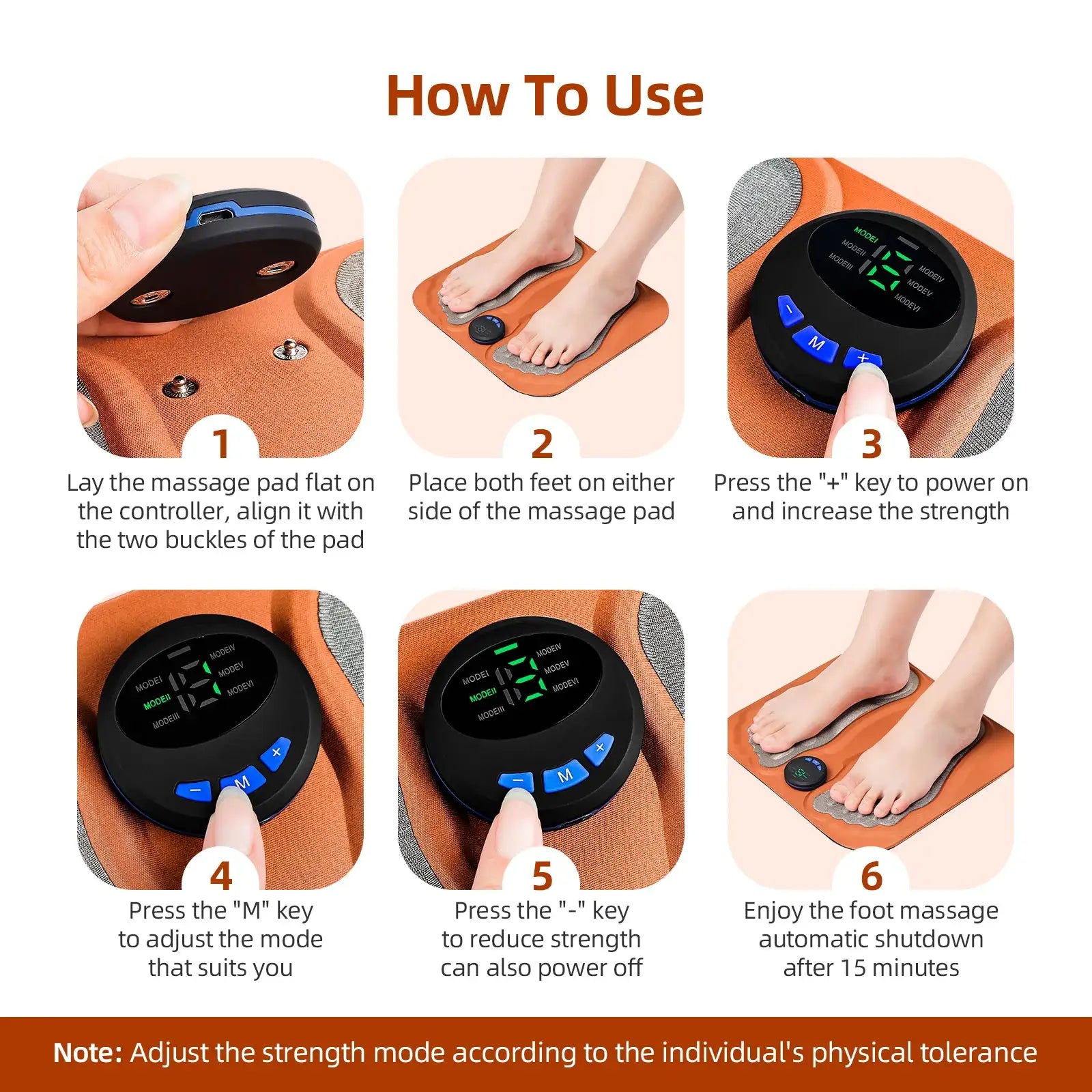 Smart 3D Foot Massage Pad 15 Levels Intensity Feet Massager Acupoint Foot Massager Relax Feet Muscles Slim Legs Foot Pad