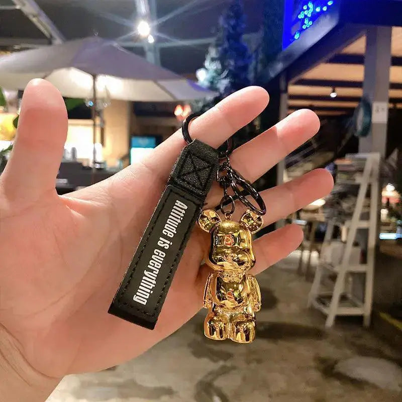 Sparkling Crystal Bow Tie Bear Keychain — product view 14