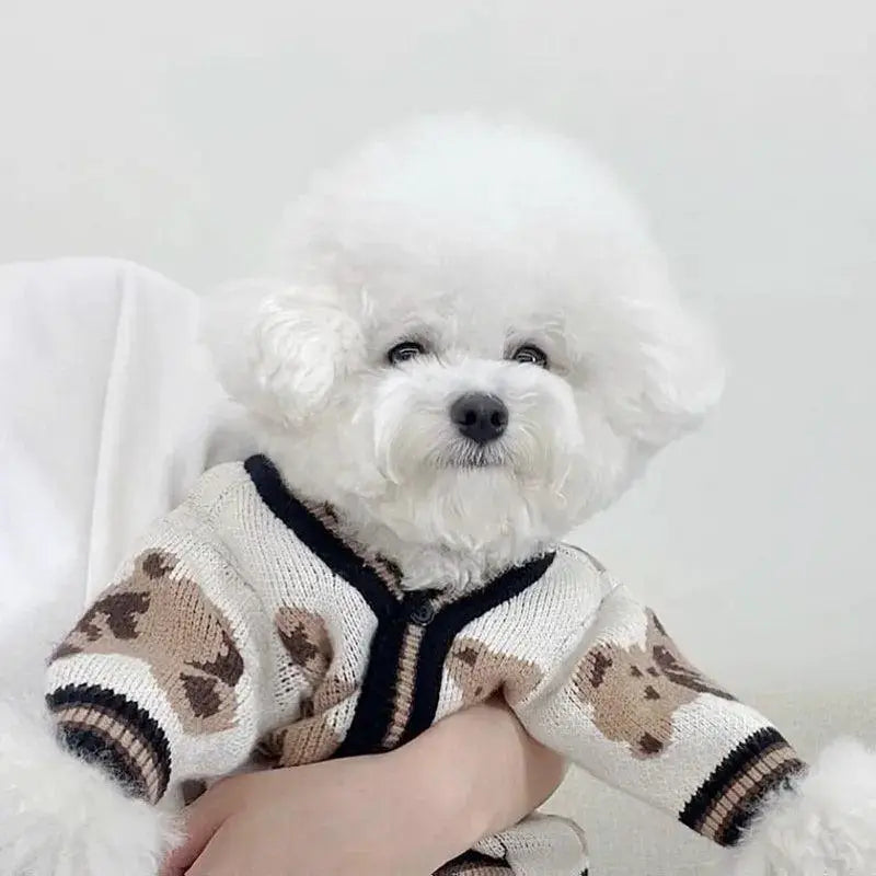 Luxury Pet Striped Cardigan Sweater Warm Cozy Style Quality