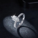 Moissanite Ring in Sterling Silver Horse