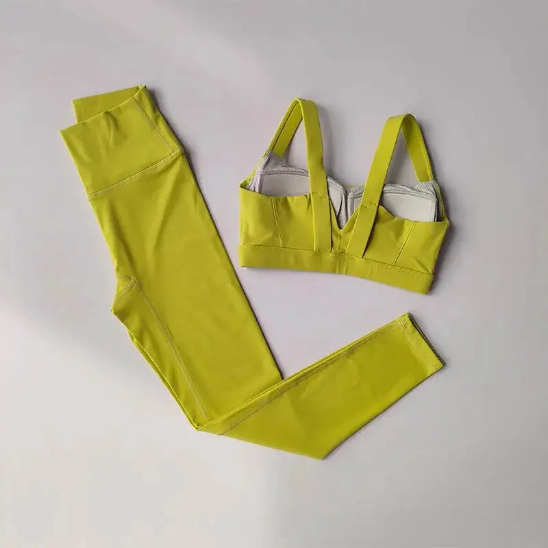 Seamless Yoga Set for Women, Workout Sportswear, Gym Clothing, Fitness, Push Up Bra, High Waist Leggings, 2Pcs Sports Suits