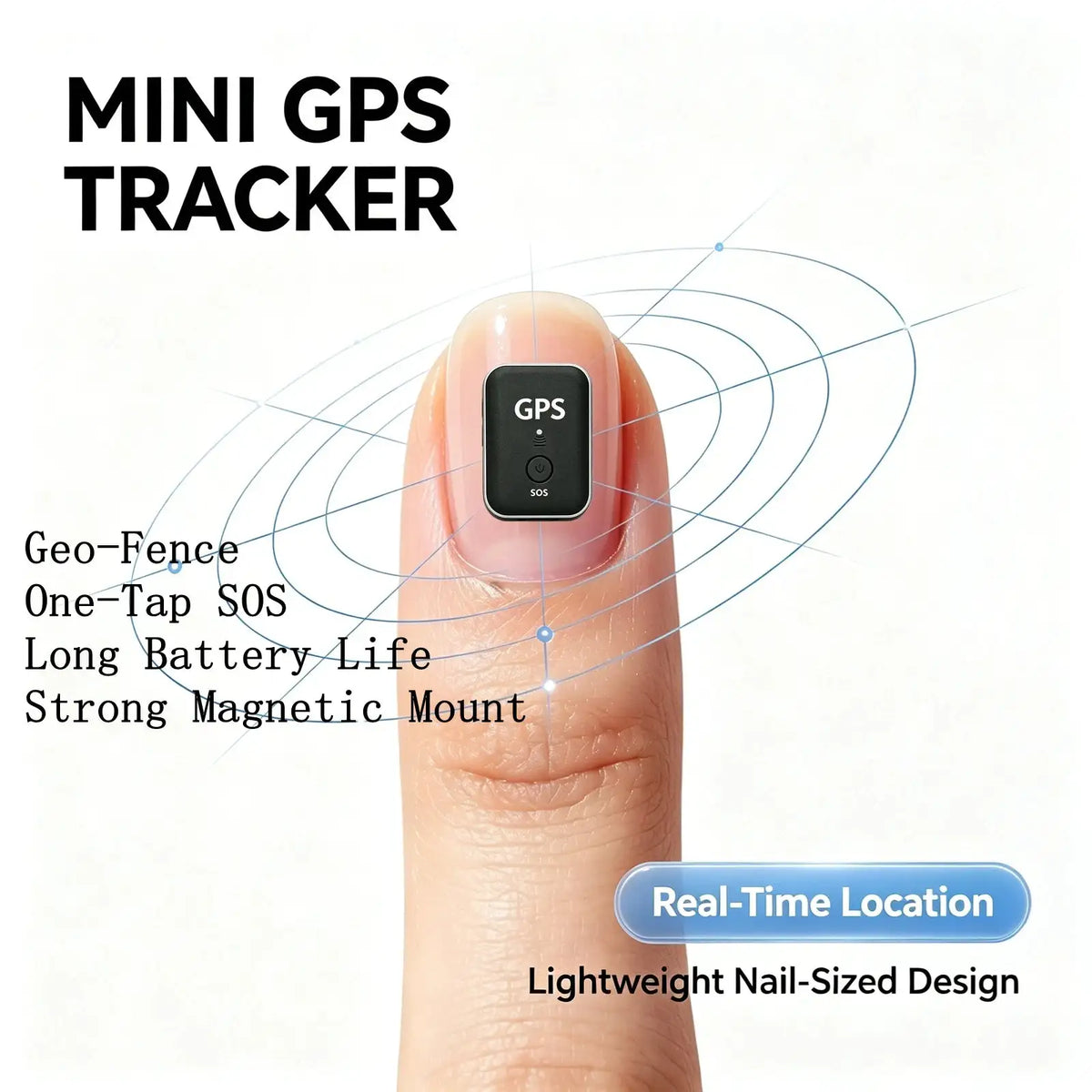 Mini Magnetic GPS Tracker, ‑Time Hidden Tracking Square — product view 1