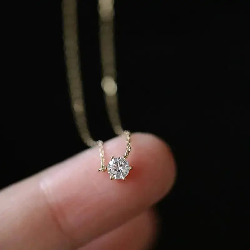 Zircon Pendant Necklace Elegant Bridal Jewelry For Women