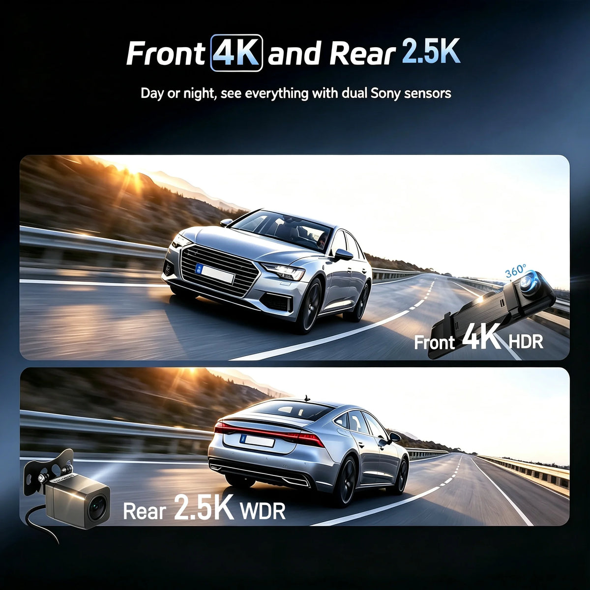 PRO Mirror Dash Cam with ADAS and BSD and LCA — product view 2