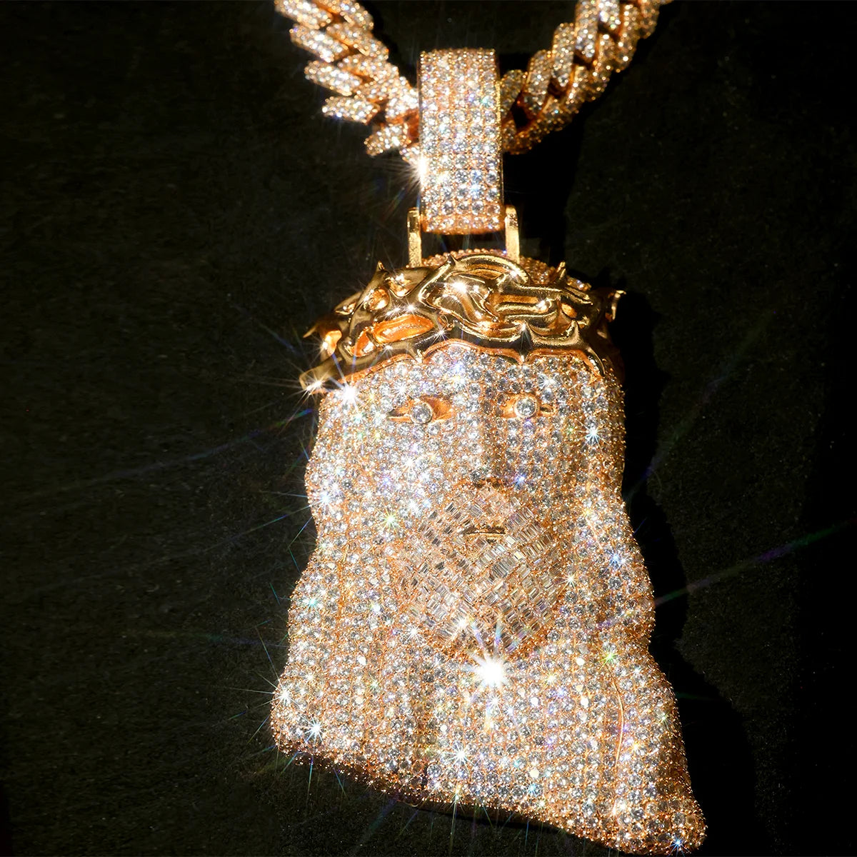Sparkling Iced Out Jesus Head